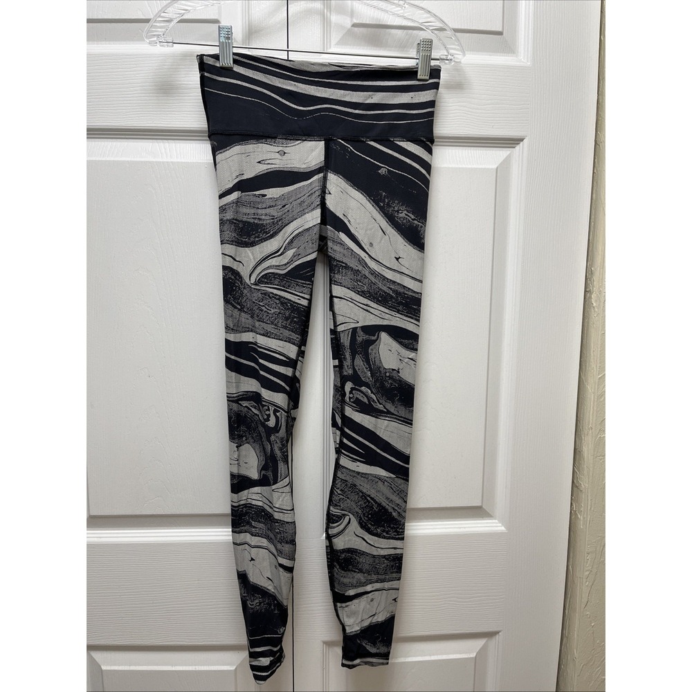 Lululemon Speed Wunder Tight Leggings Active Pants Marbled Mix Black/Gray Size 4